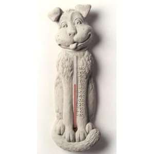  Cast Stone Puppy Dog   Indoor Outdoor Thermometer Plaque 
