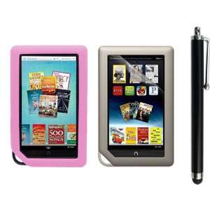 Screen Protector + Pink Soft Silicone Cover Case + Touch Screen Tablet 
