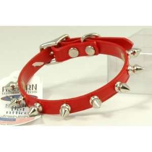  Auburn Leather Red Pet Dog Collar Spiked 12 14 
