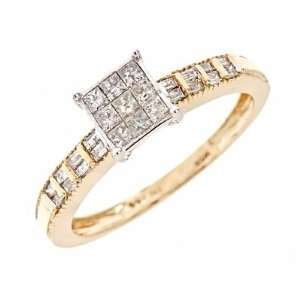   CT. T.W. Diamond Ladies Engagement Ring 14K Yellow Gold Jewelry