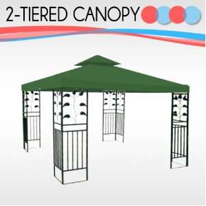  10 x 10 Replacement Gazebo Canopy Green Top Cover Patio 