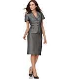    Tahari Suit, Short Sleeve Three Button Jacket & Pencil Skirt 