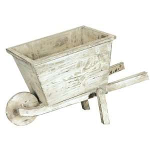  Wooden Wheel Barrow Planter Natural 20x9.5x13 Patio 