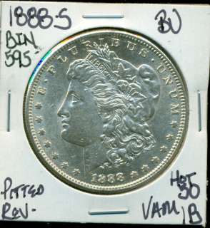 1888 S MORGAN SILVER DOLLAR PITTED REVERSE HOT 50 VAM 1B   BU  