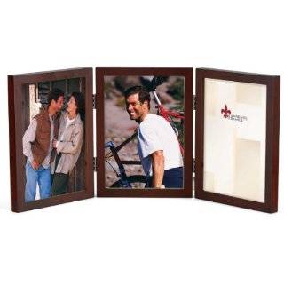 Lawrence Frames Hinged Triple Walnut Wood Picture Frame, Gallery 