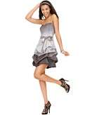    Sequin Hearts Homecoming Dress, Strapless Sweetheart Crinkled 