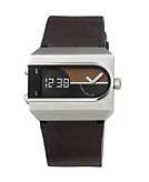    Fossil Watch, Mens Analog Digital Brown Leather Strap JR9121 