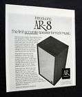 1973 ACOUSTIC RESEARCH AR 8 AR8 STEREO SPEAKERS AD