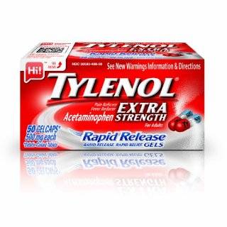 Tylenol Extra Strength Rapid Release Gelcaps, 500 Mg Each 50 Count