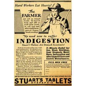   Ad Farmer Indigestion Stuarts Tablets Antacid   Original Print Ad