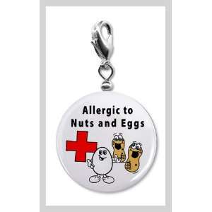  Allergies to NUTS and EGGS Medical Alert 1 inch Pendant 