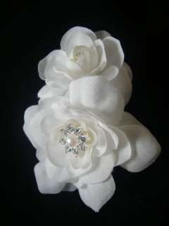 Elegant White Gardenia Hair Flower Clip  