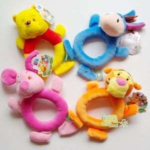 1pcs Baby toys Animal model Hand bell Kid Plush toys pooh,tigger 