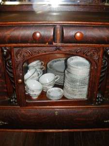 Antique Dark Wood Buffet Sideboard w/mirror ~ Beautiful w/drawers and 