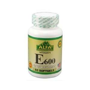  Alfa Vitamins Vitamin E 600 IU 50 softgels Antioxidant 
