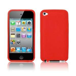Apple Ipod Touch 4th Gen Cell Phone Solid Honey Red Silicon Skin Case 