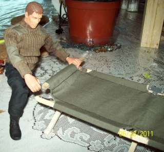 Scale G.I. Joe   Working Army type Folding Cot  