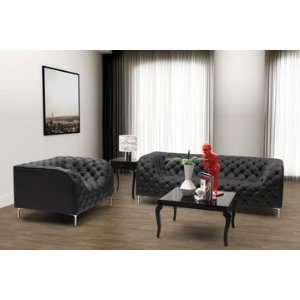  2 PC Providence Black Sofa Set