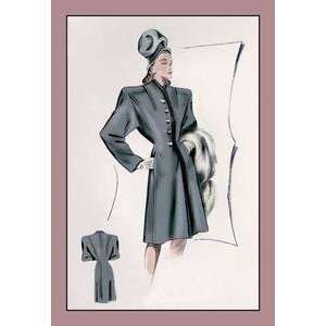  Vintage Art Charcoal Dressy Coat   07142 7