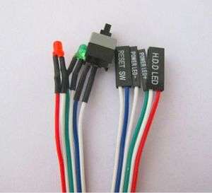 NEW PC ATX Power Supply Reset Switch Cable LED Light  
