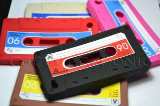 Black Cassette Tape silicone case cover for iphone 4  