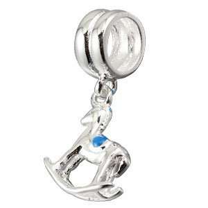 Dangle Rocking Horse Authentic 925 Sterling Silver Charm Fits Pandora 