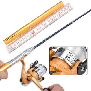 Mini Orange Pocket Pen Fishing Rod & Free Reel/Line New  