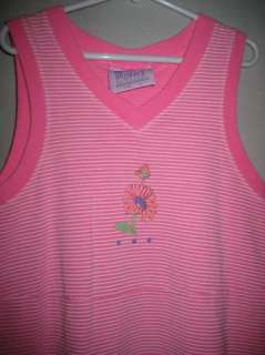 Fresh Produce Pink Striped Flower Dress Girl Small 7 14  
