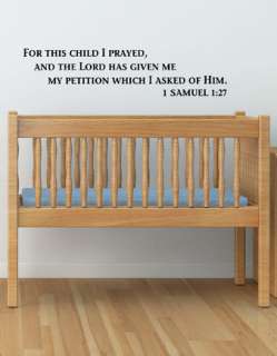 SAMUEL 127 BABY ROOM  NURSERY WALL QUOTE DECAL STICKER  