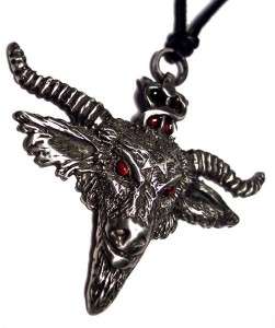 Sabbatic Goat Baphomet Silver Satanic Inverted Pentagram Occult 