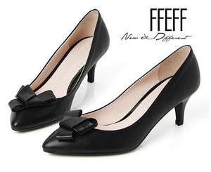   Shoes Black 2.3 Inch Heels Simple Ribbon Point Pumps /21009★  