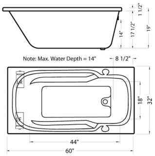 NB401 Standard Size Whirlpool Bath tub, bathtub w/Jets  