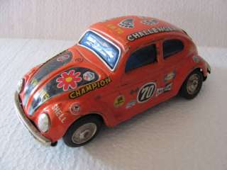 Vintage Battery Operated Tin Volkswagen Car Toy  