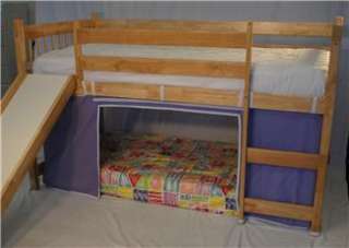Twin Loft Bed with Tent & Slide in Many Colors Solid Hardwood  