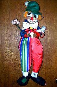 VINTAGE Designer 30 CIRCUS CLOWN Cloth DOLL/WALL HANGING w/tags 