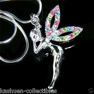  Swarovski Crystal PIXIE~ fairy Tinker Bell Tinkerbell~ ANGEL Necklace