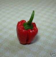Miniature Beautiful Bell Pepper (Red) w/Stem DOLLHOUSE  