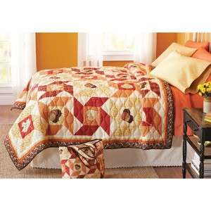 Better Homes & Gardens Harvest Pinwheel Maple Leaf Full/Qn King Quilt 