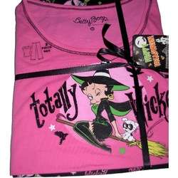 ladies BETTY BOOP PAJAMAS spooky pjs witch S free ship  