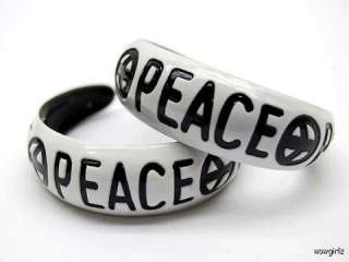 EARRINGS   HOOP   LARGE   PEACE SIGN & WORD  PEACE  1  