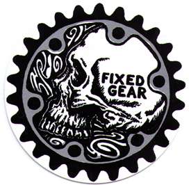10 FIXED GEAR bike stickers bicycle skull decal biker  