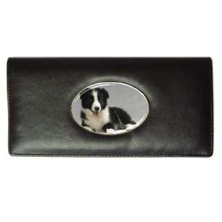 BORDER COLLIE DOG PUPPIES PUPPY PHOTO CHECKBOOK WALLET  