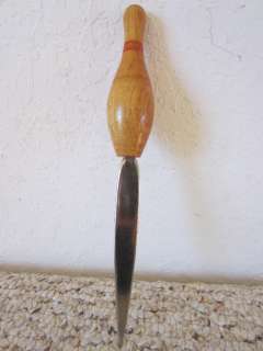 VINTAGE BOWLING MINI WOODEN BOWLING PIN LETTER OPENER  