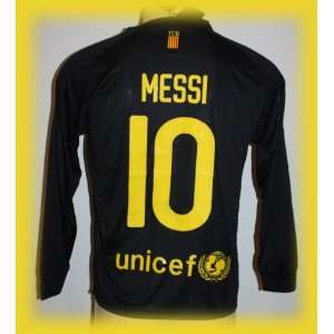 FC BARCELONA AWAY LIONEL MESSI 10 LONG SLEEVE FOOTBALL SOCCER JERSEY 