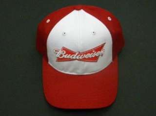  Red and White Budweiser Baseball Cap Clothing