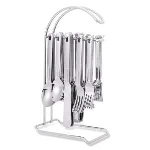   Steel 20 Piece Hanging Flatware Set, Includes Stainless Steel Stand