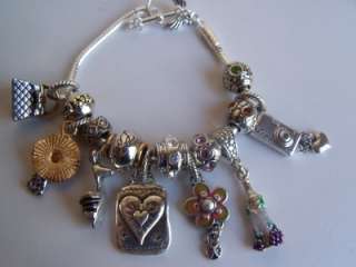 Brighton Live Only Once Charm Bracelet/14 Charms/New~  