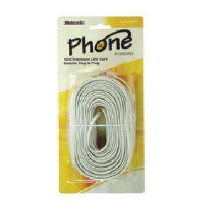 New 100Ft 100 Feet White Phone Line Cord DSL Cable  