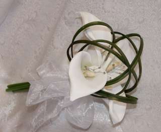 Bridesmaid White CALLA LILY Lilies Handtied Bouquets Silk Wedding 