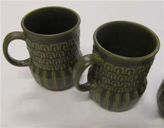   Wedgwood Cambrian Green Tall Mugs Cups Mid Century Eames Era  